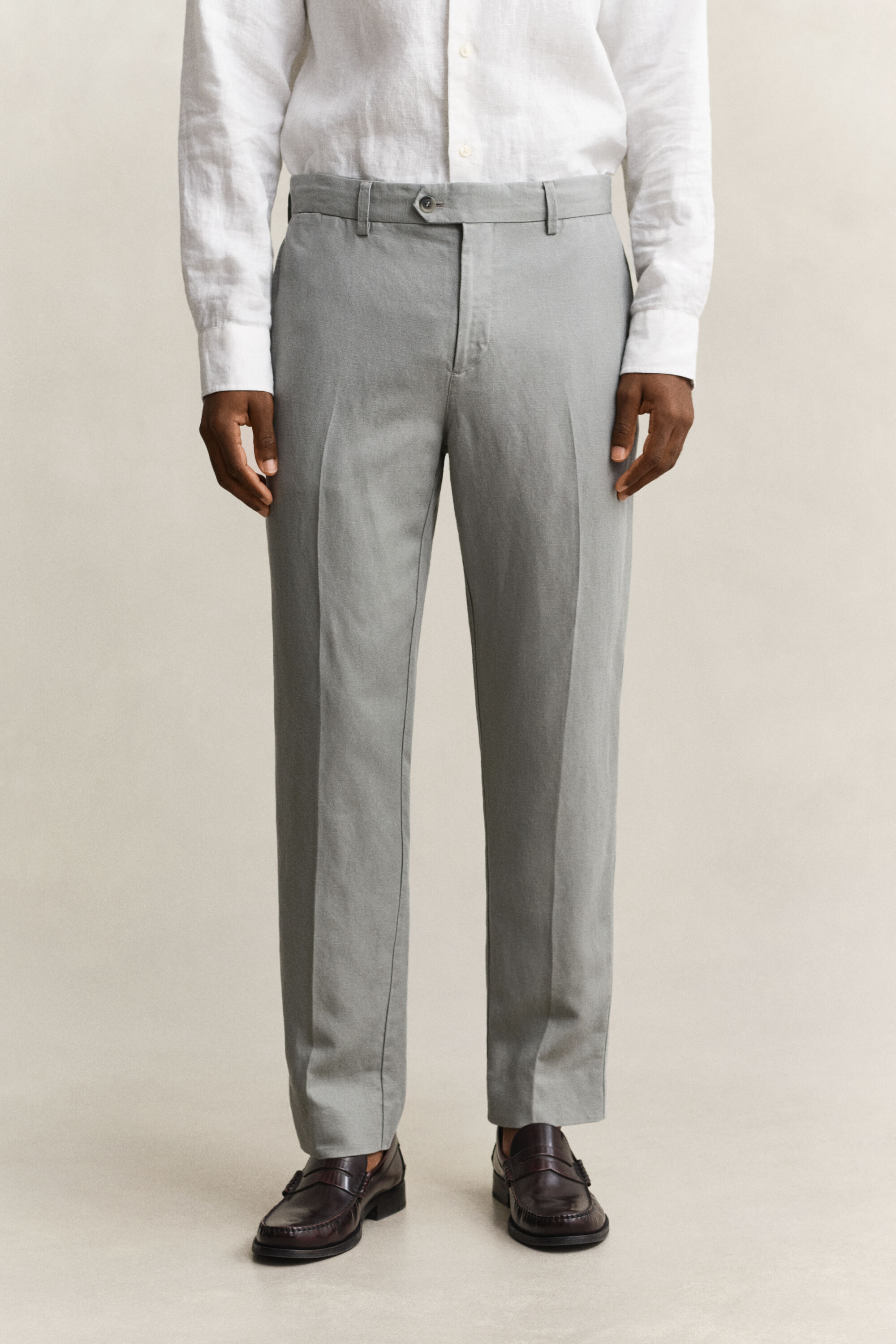 Pantalones de traje de lyocell y lino