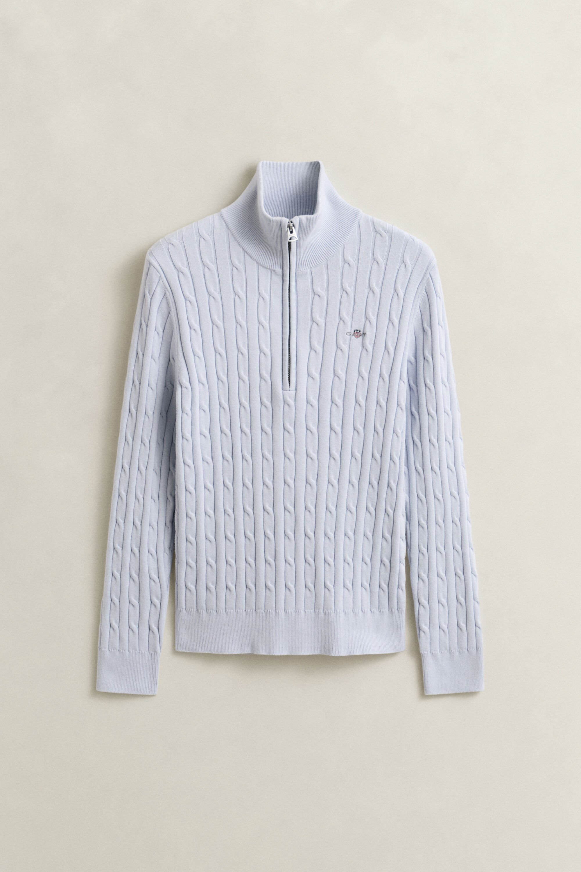 Jersey de punto de ochos con media cremallera