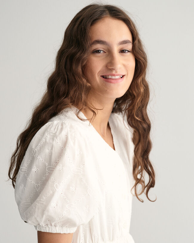 Vestido con bordado ingl&eacute;s Teen Girls