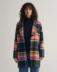 Abrigo Cocoon de cuadros