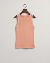 Camiseta acanalada sin mangas y con cuello alto Sunfaded