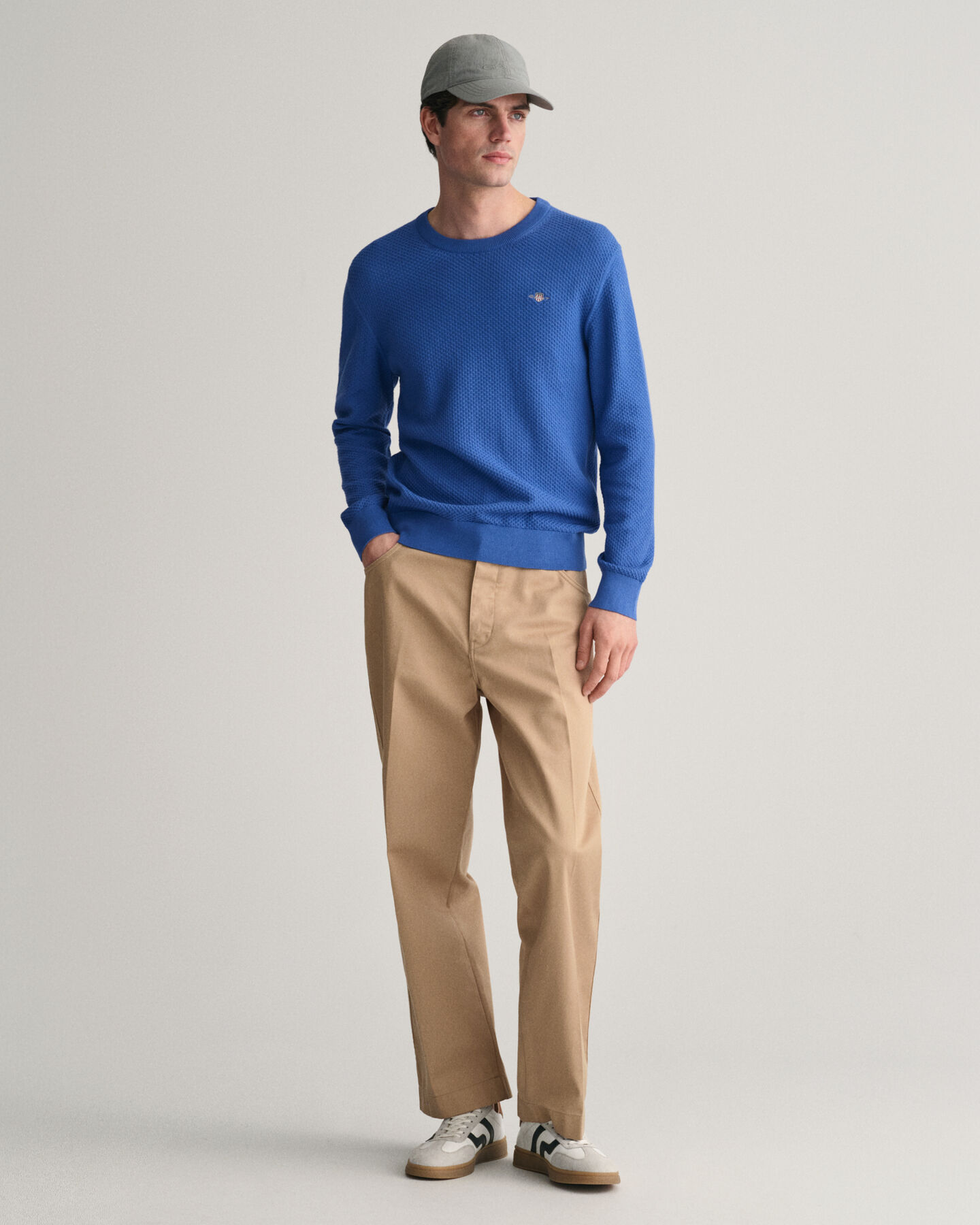 Jersey de cuello redondo de algodón Structured