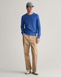 Jersey de cuello redondo de algodón Structured