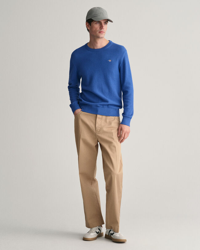 Jersey de cuello redondo de algodón Structured