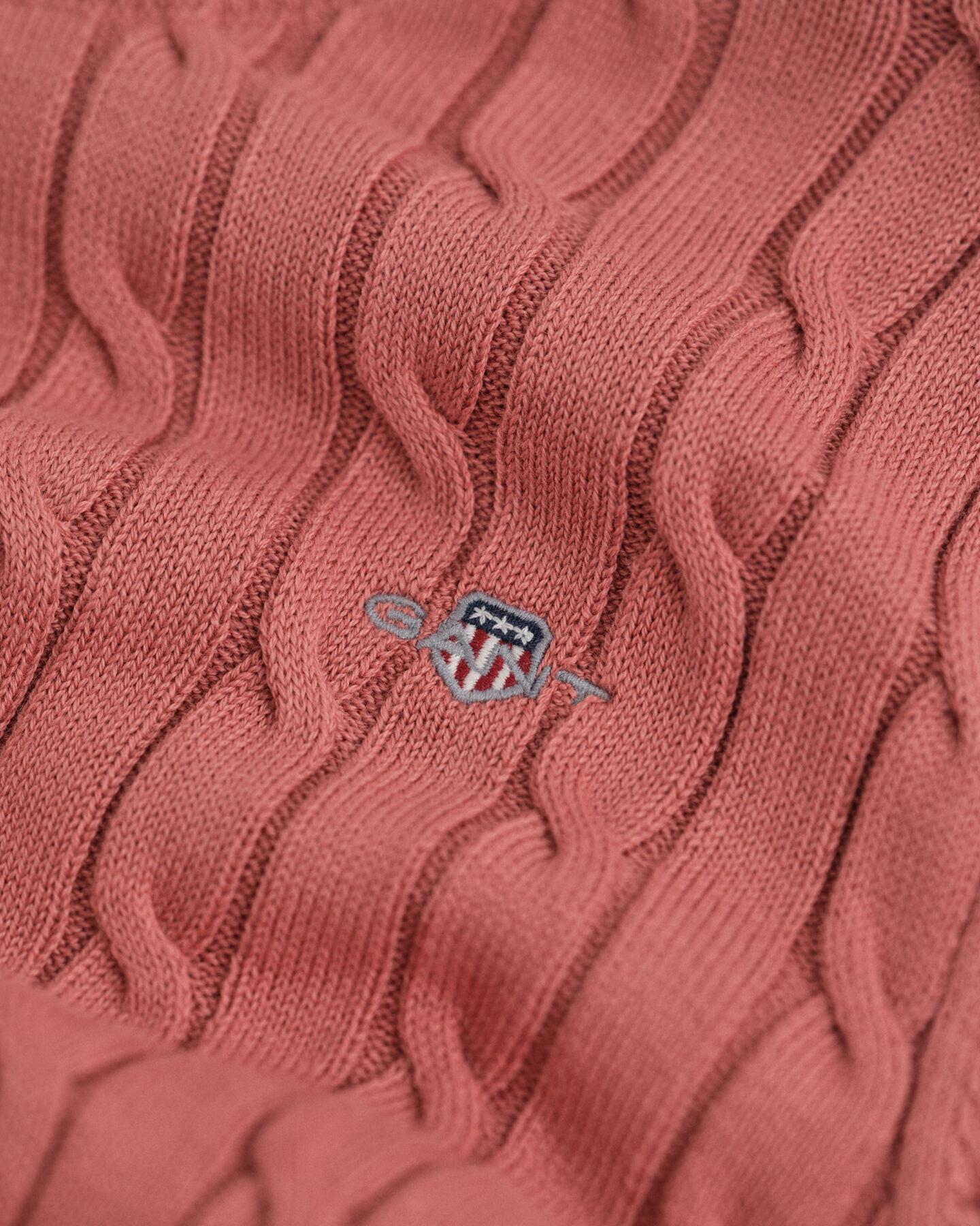 Jersey de cuello redondo con punto de ochos en algodón elástico Teen Girls