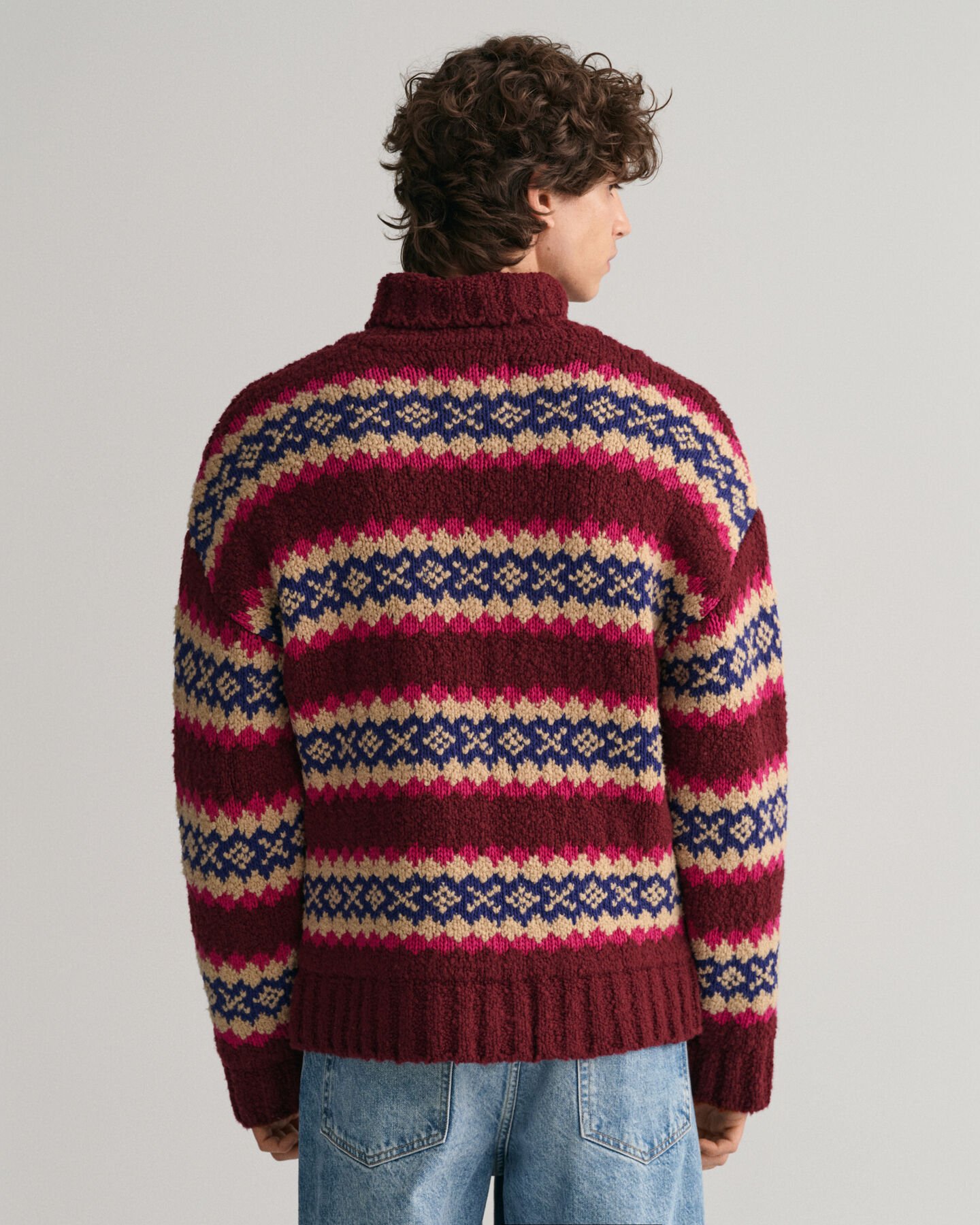 Jersey de cuello alzado Funnel Fair Isle