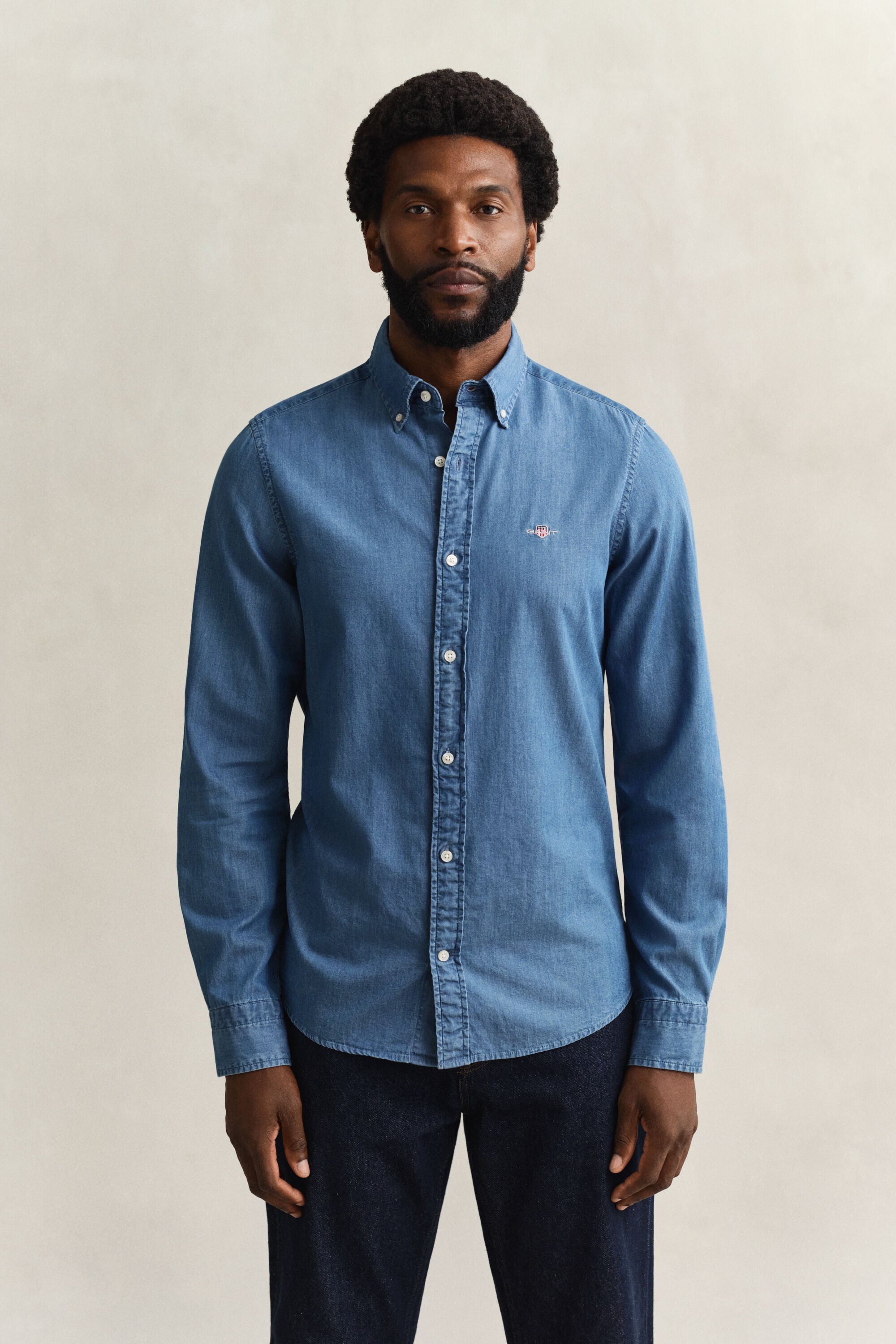 Camisa Slim Fit añil