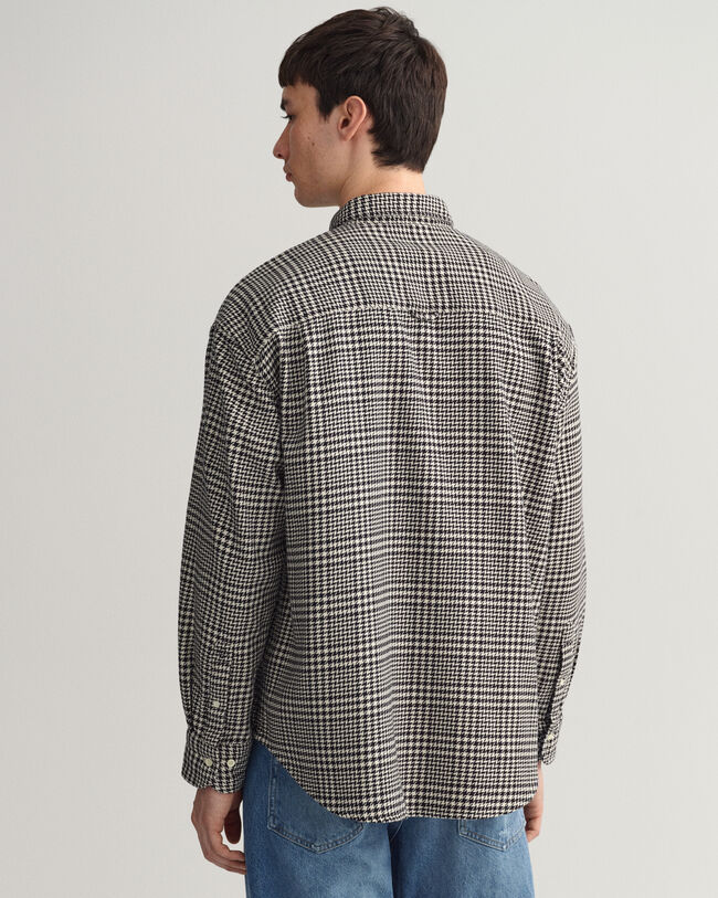 Camisa extragrande de algodón Houndstooth