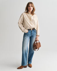 Camisa extragrande de popelina a rayas