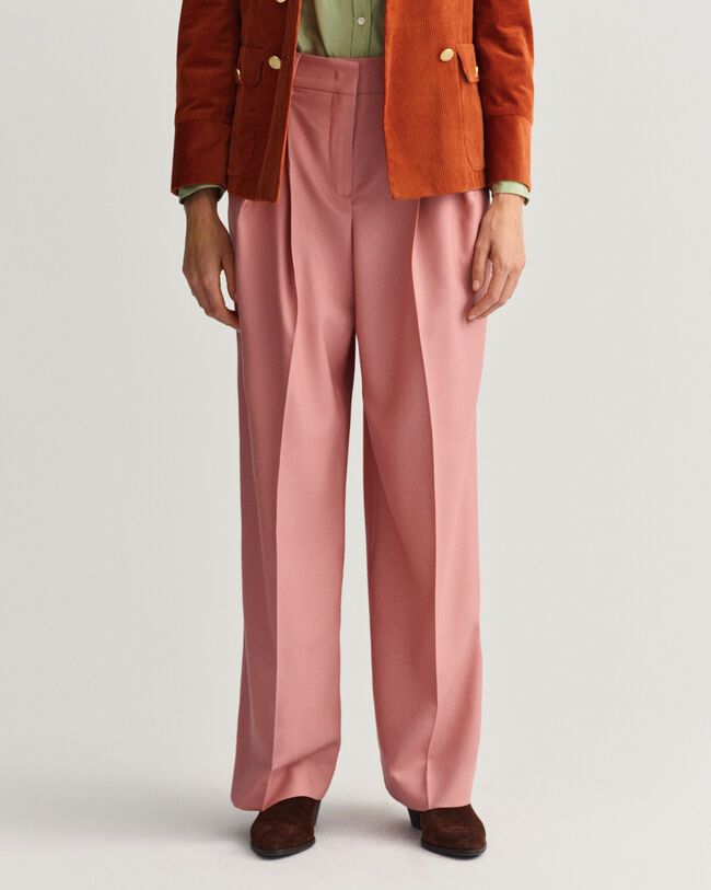 Pantalones anchos de pinzas y talle alto