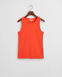 Camiseta de tirantes acanalada con cuello alto