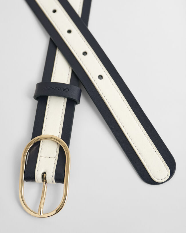 Cinturón de piel a rayas