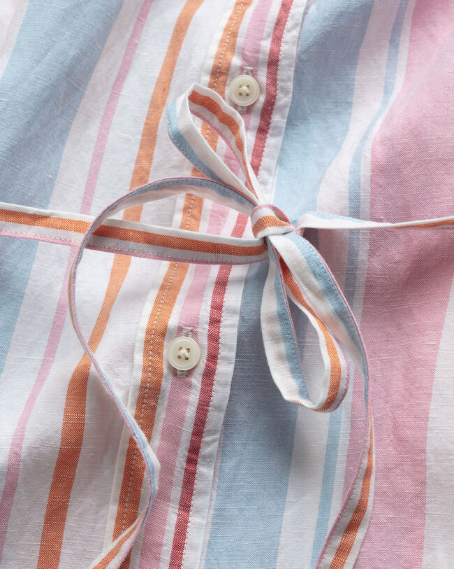 Vestido camisero con varios diseños de rayas