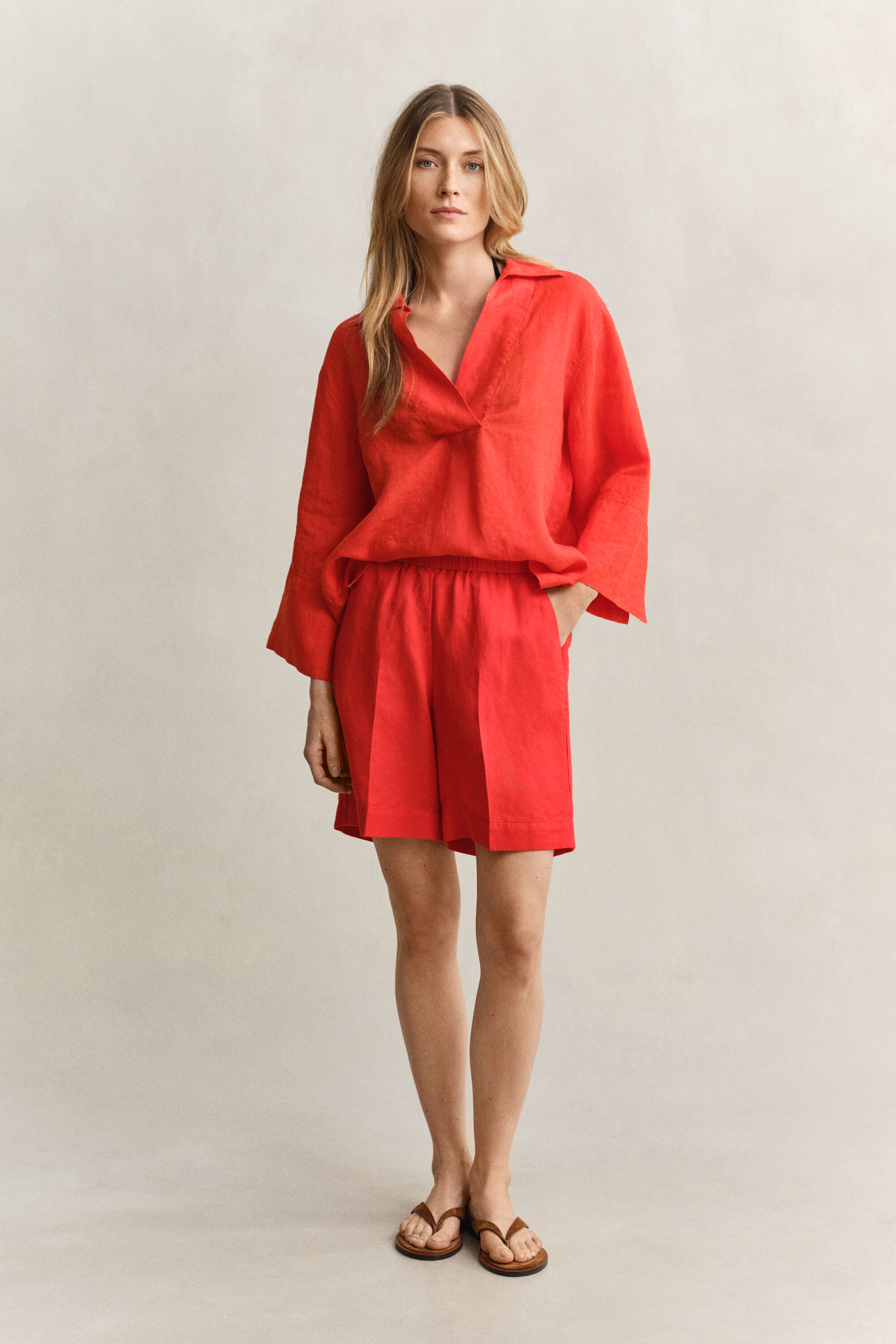 Pantalones cortos de mezcla de lino