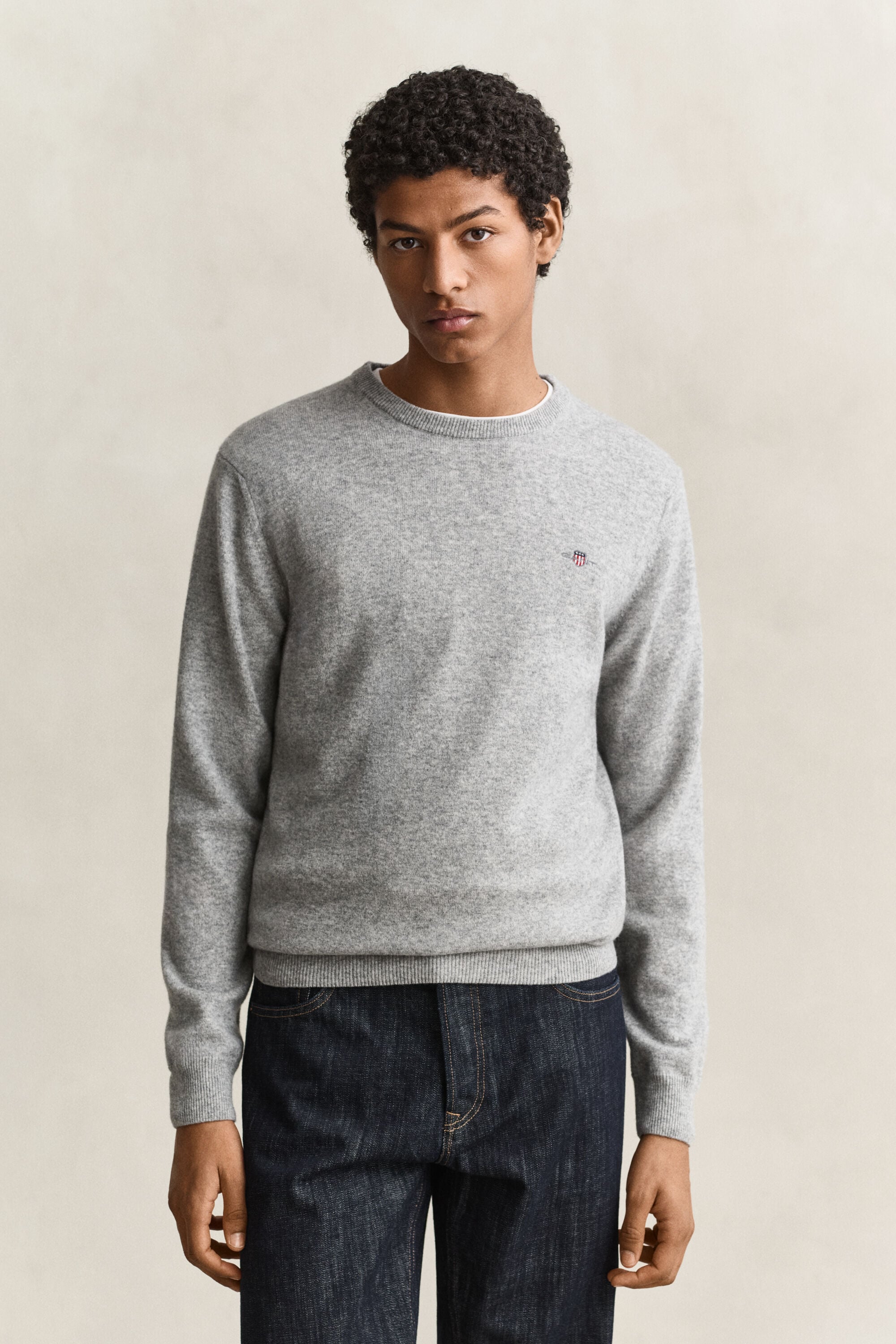 Jersey de lana de oveja con cuello redondo