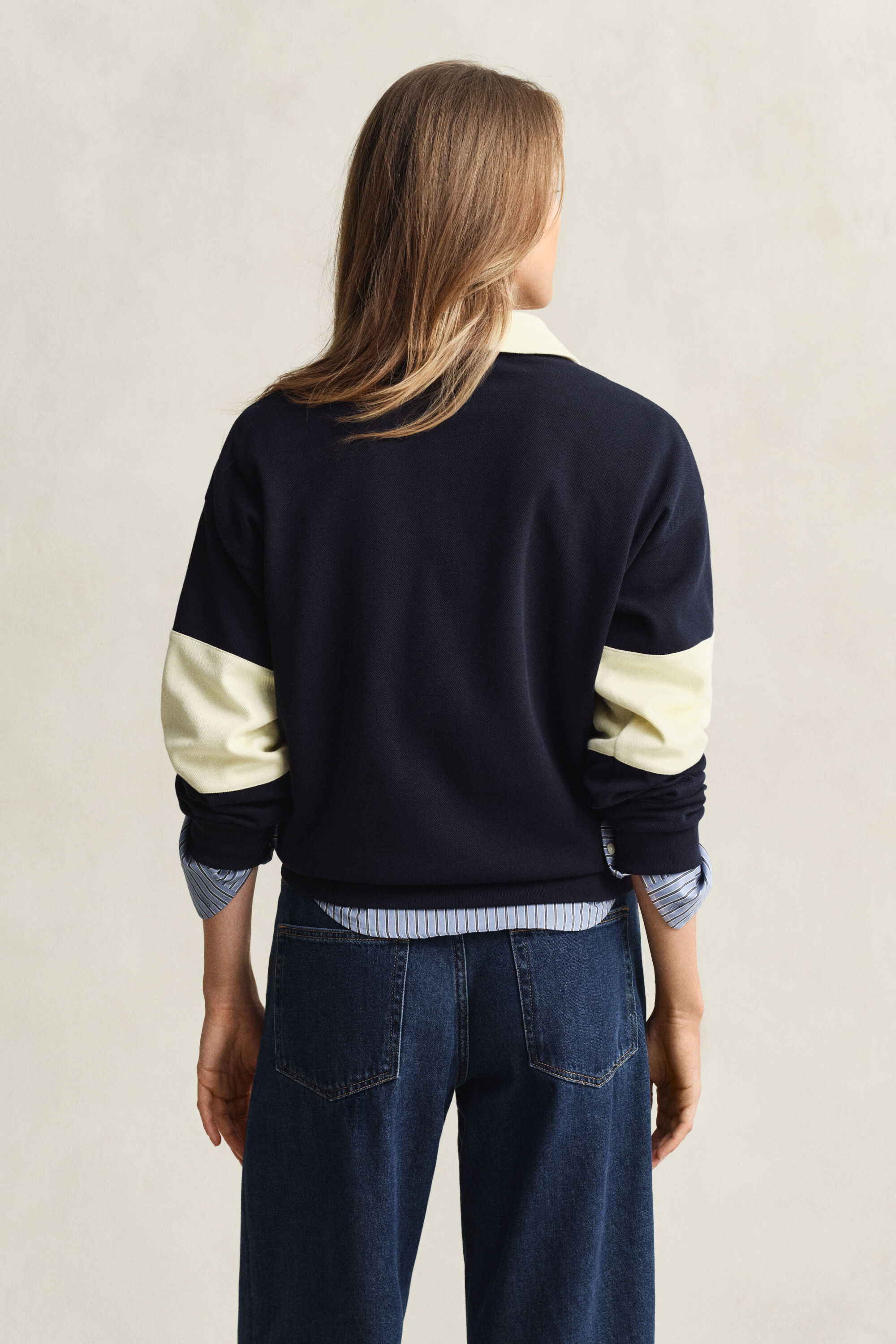 Rugger con bloques de color y textura de piqué