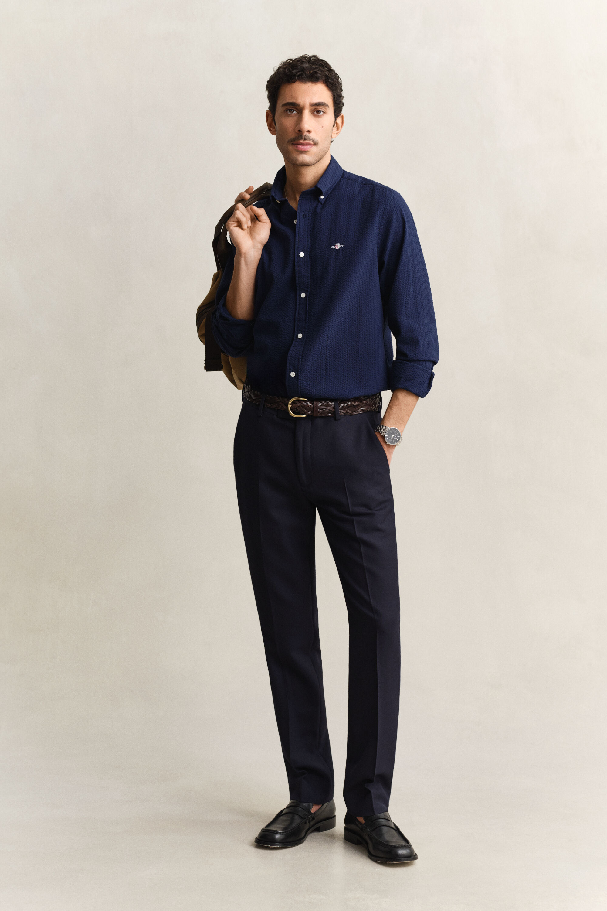 Camisa Regular Fit Seersucker