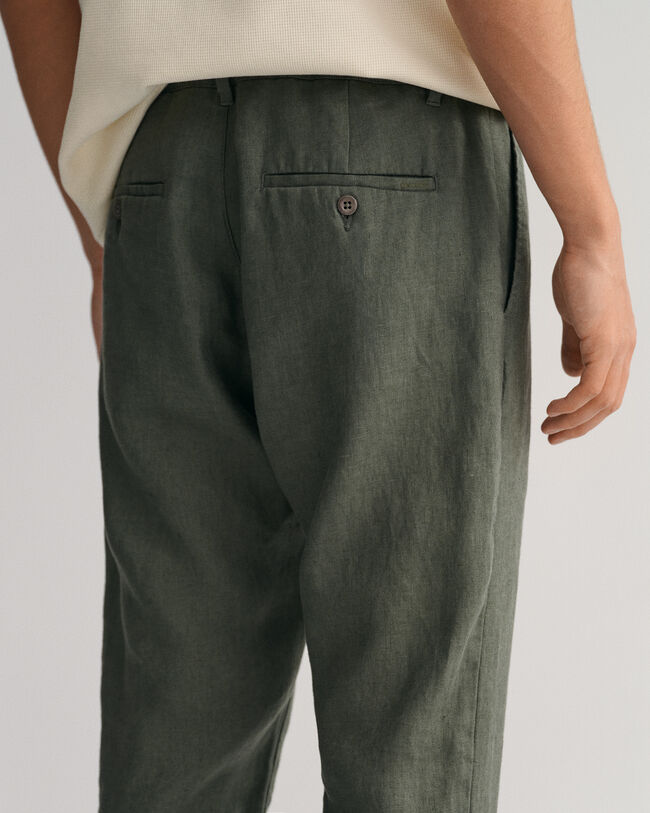 Pantalones Relaxed Fit de lino con cordón ajustable
