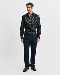 Camisa Regular Fit de sarga con estampado de cachemir