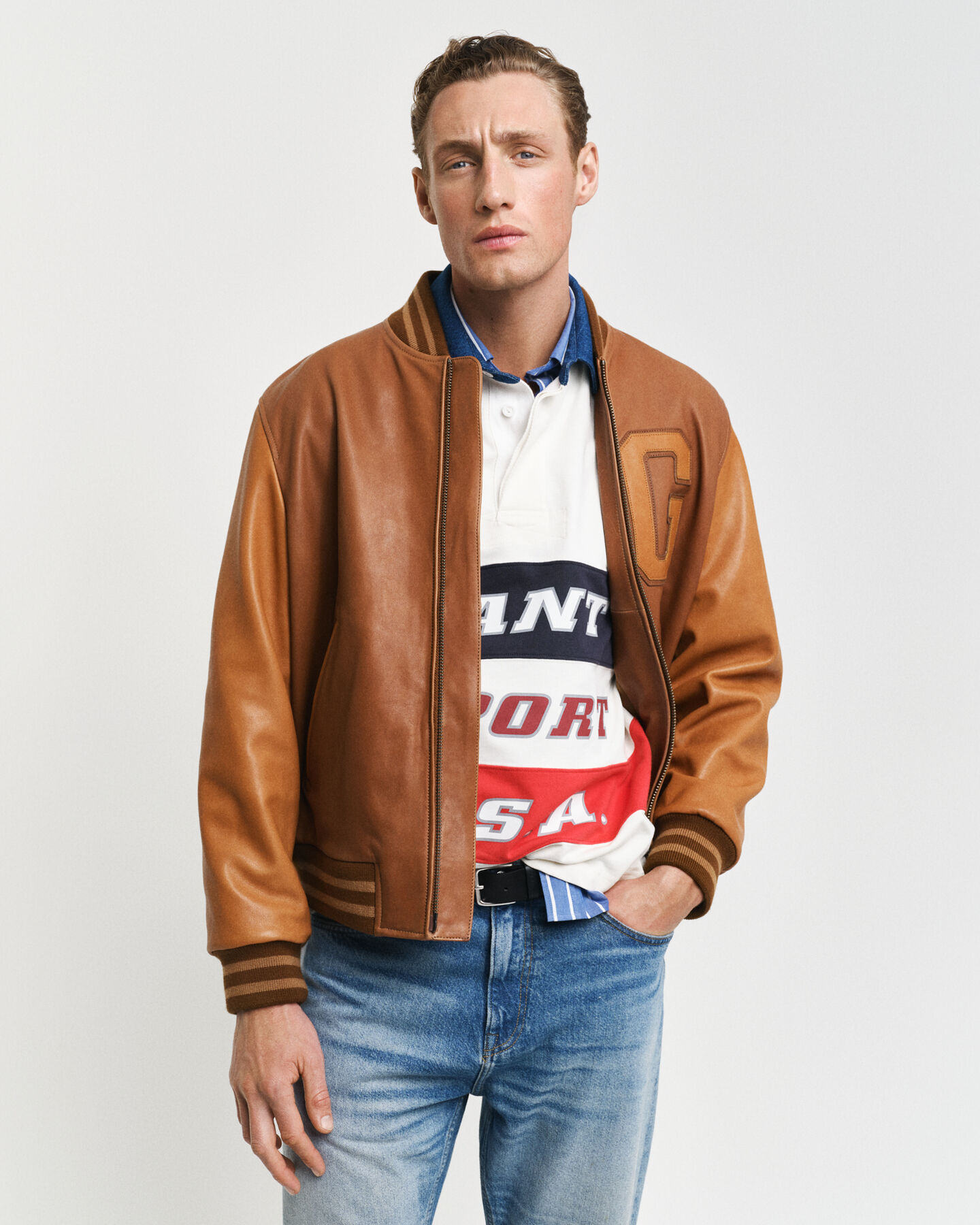 GANT Varsity Jacket de piel