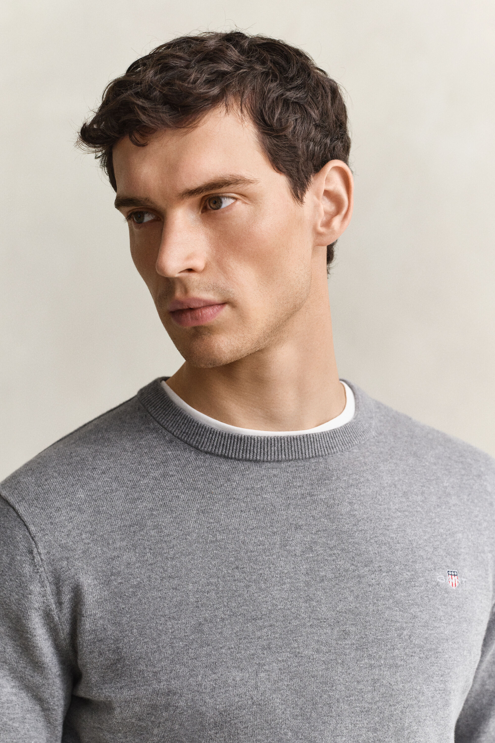 Jersey de algodón con cuello redondo
