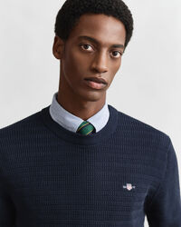 Jersey de cuello redondo y punto de ochos finos