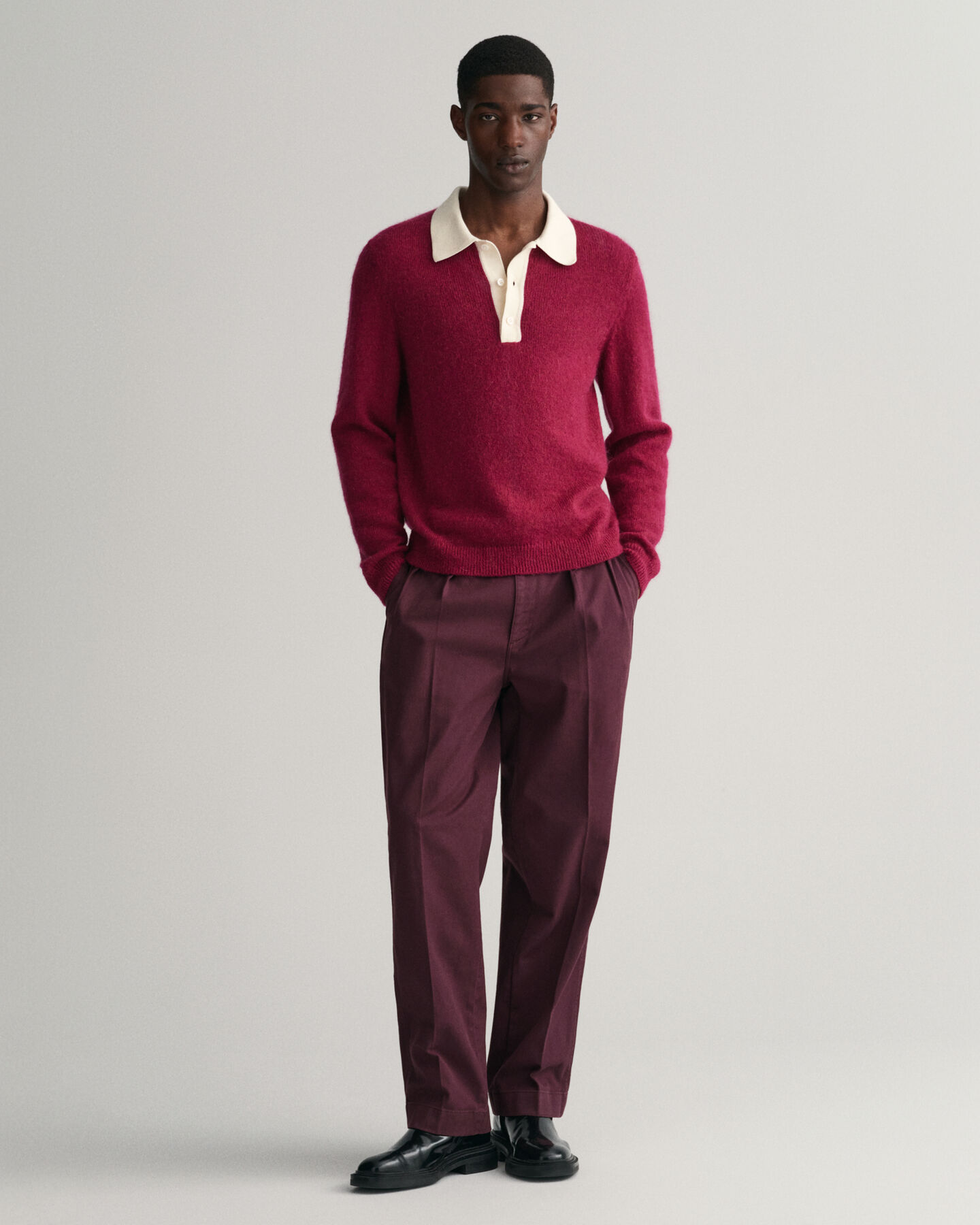 Rugger de algodón y diseño de mohair