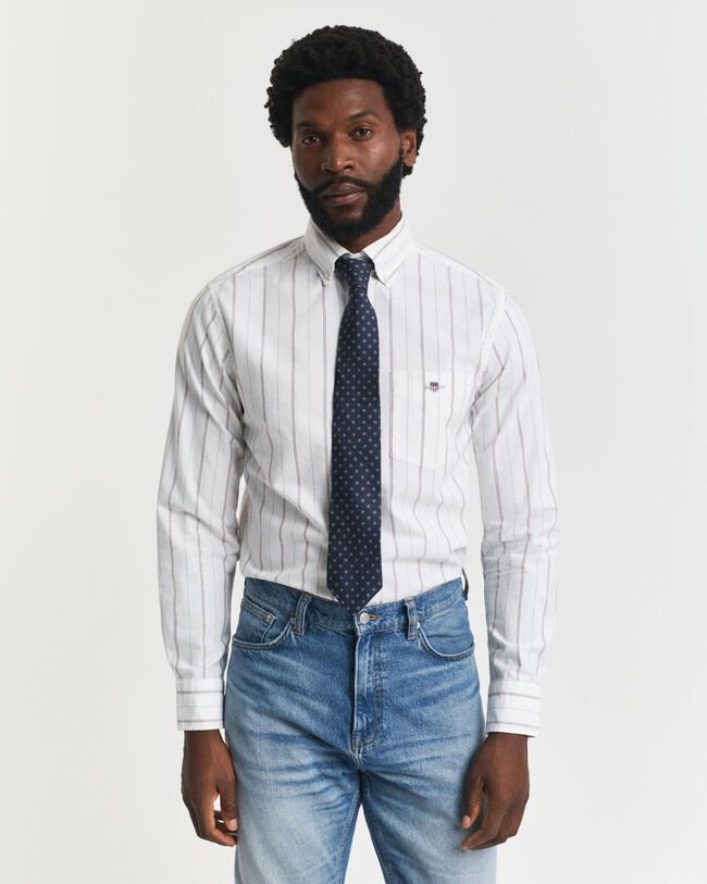 Camisa Oxford clásica Regular Fit a rayas