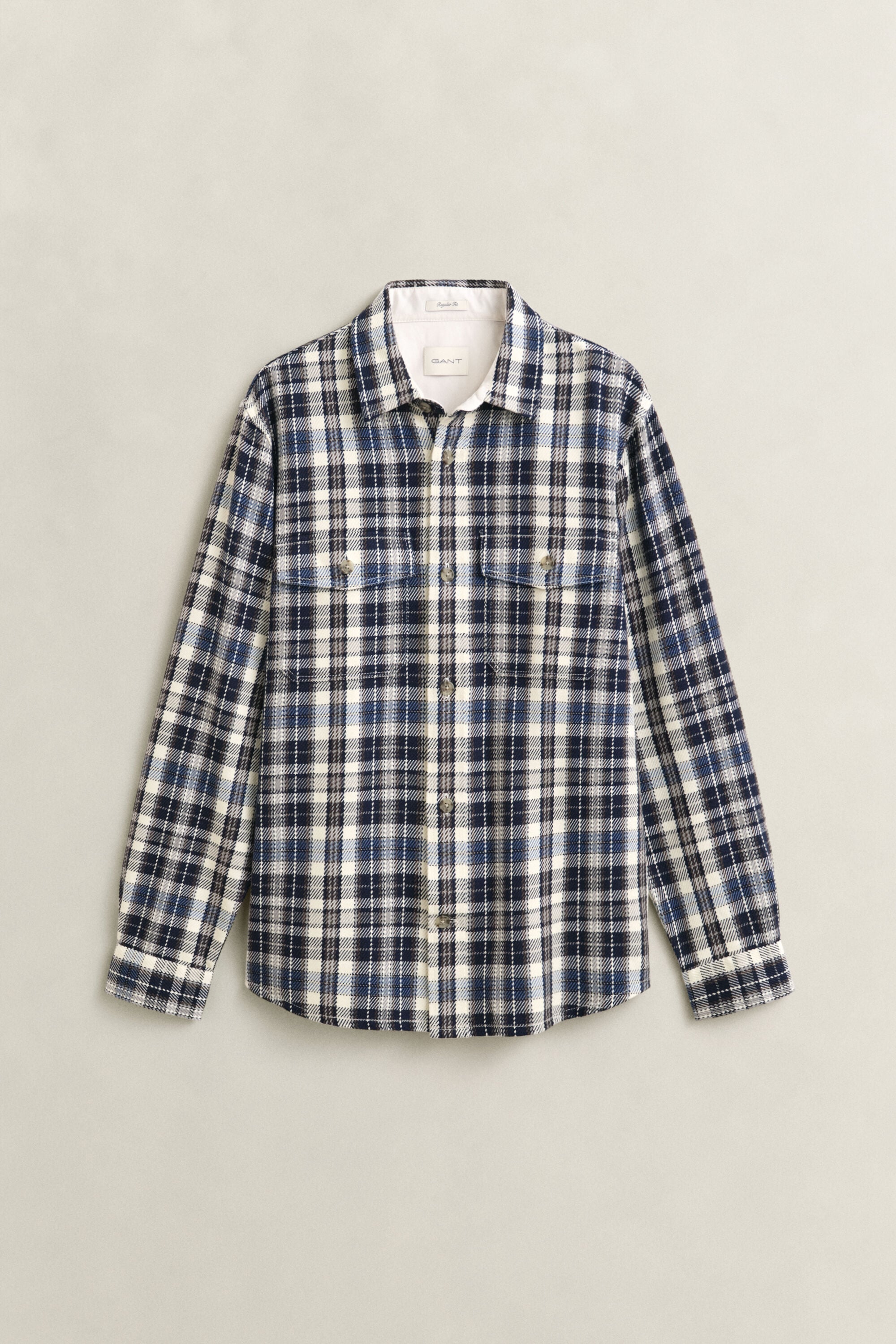 Sobrecamisa de sarga a cuadros