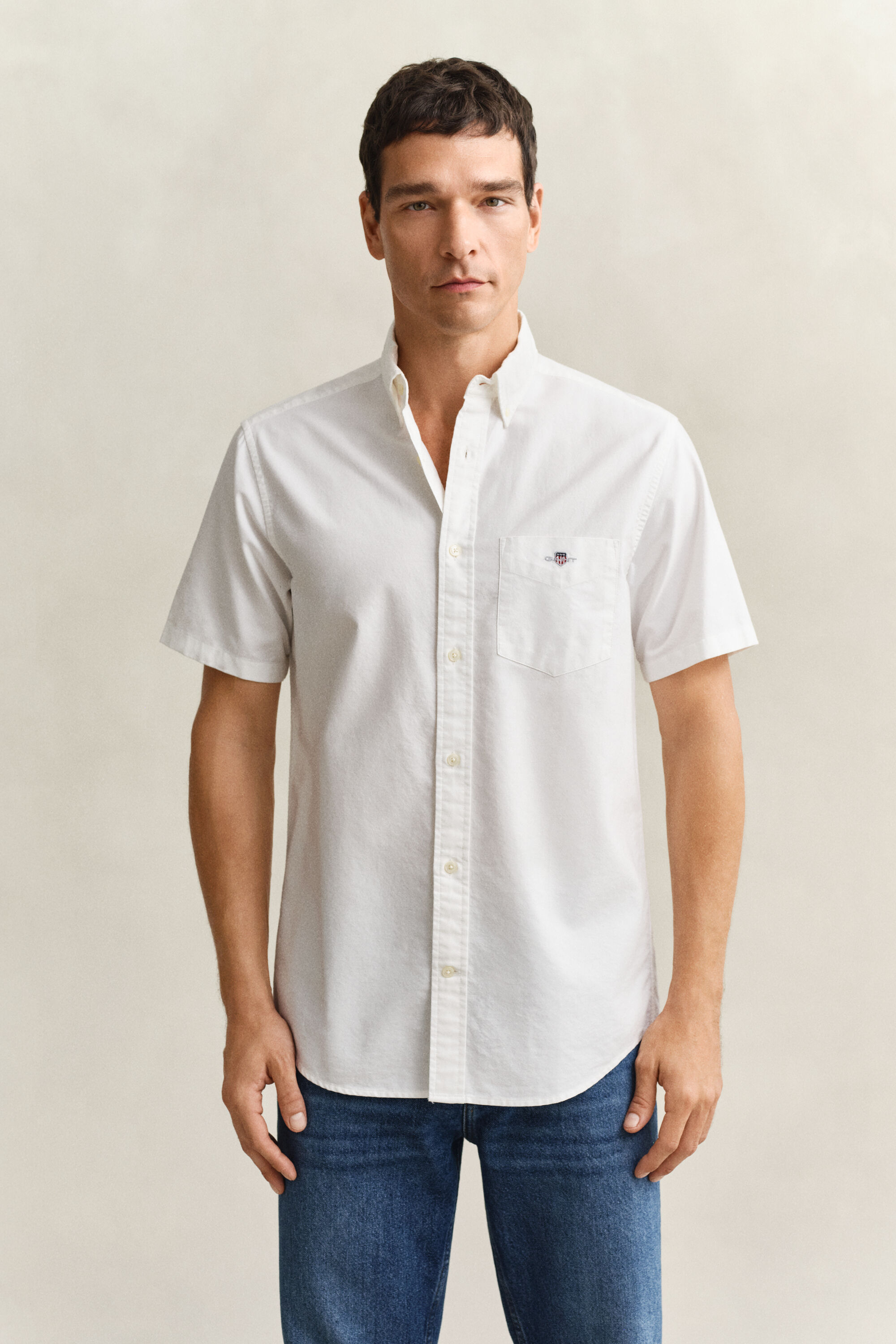 Camisa Oxford clásica de manga corta