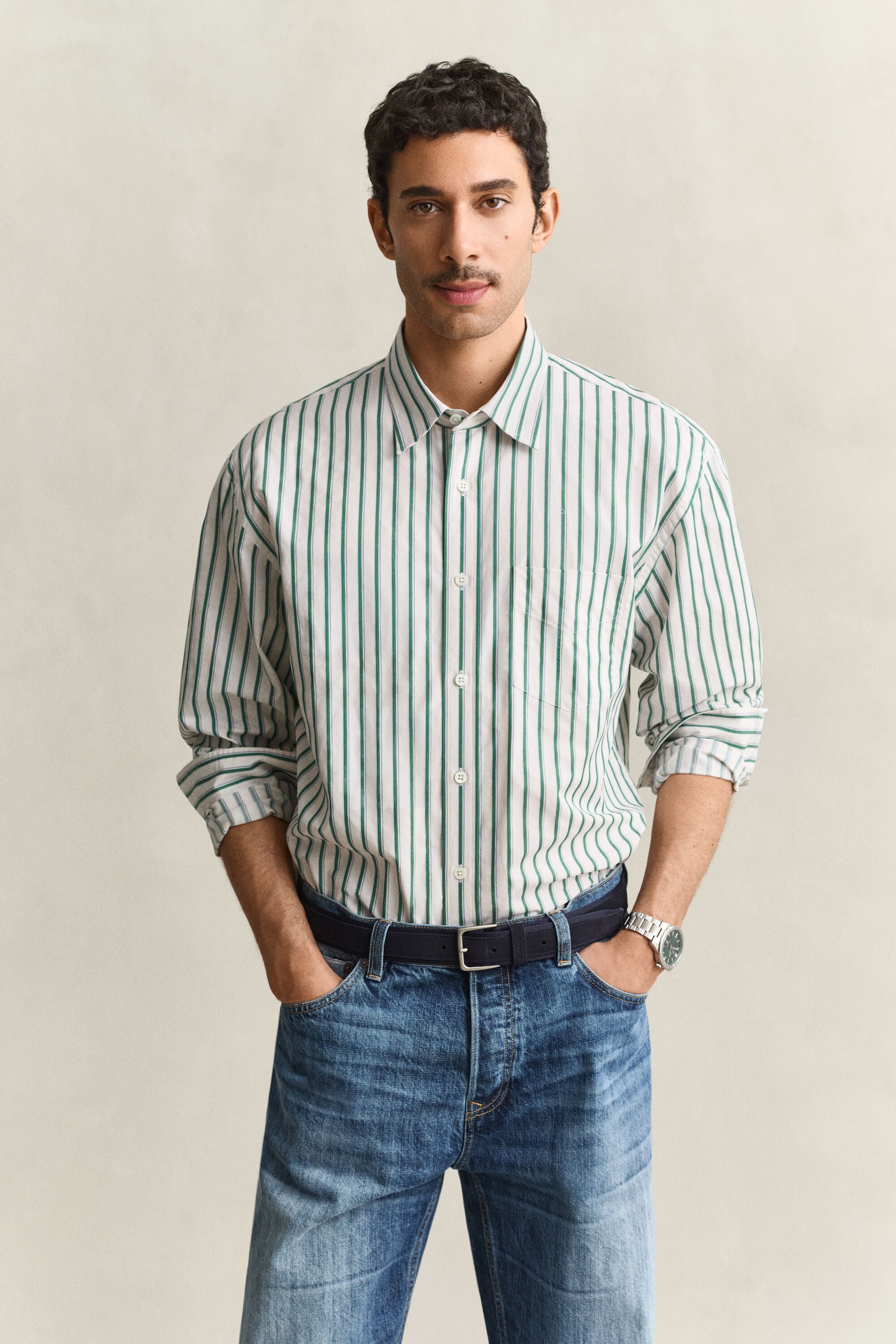 Camisa de rayas con textura labrada