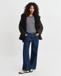 Camiseta de manga larga con canalé a rayas