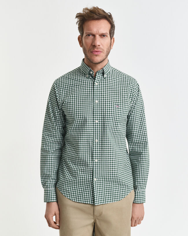 Camisa Regular Fit clásica de popelina a cuadros Vichy