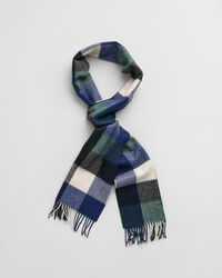 Bufanda de lana merino a cuadros