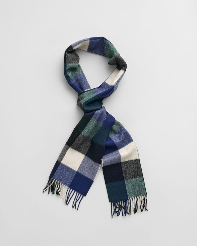 Bufanda de lana merino a cuadros