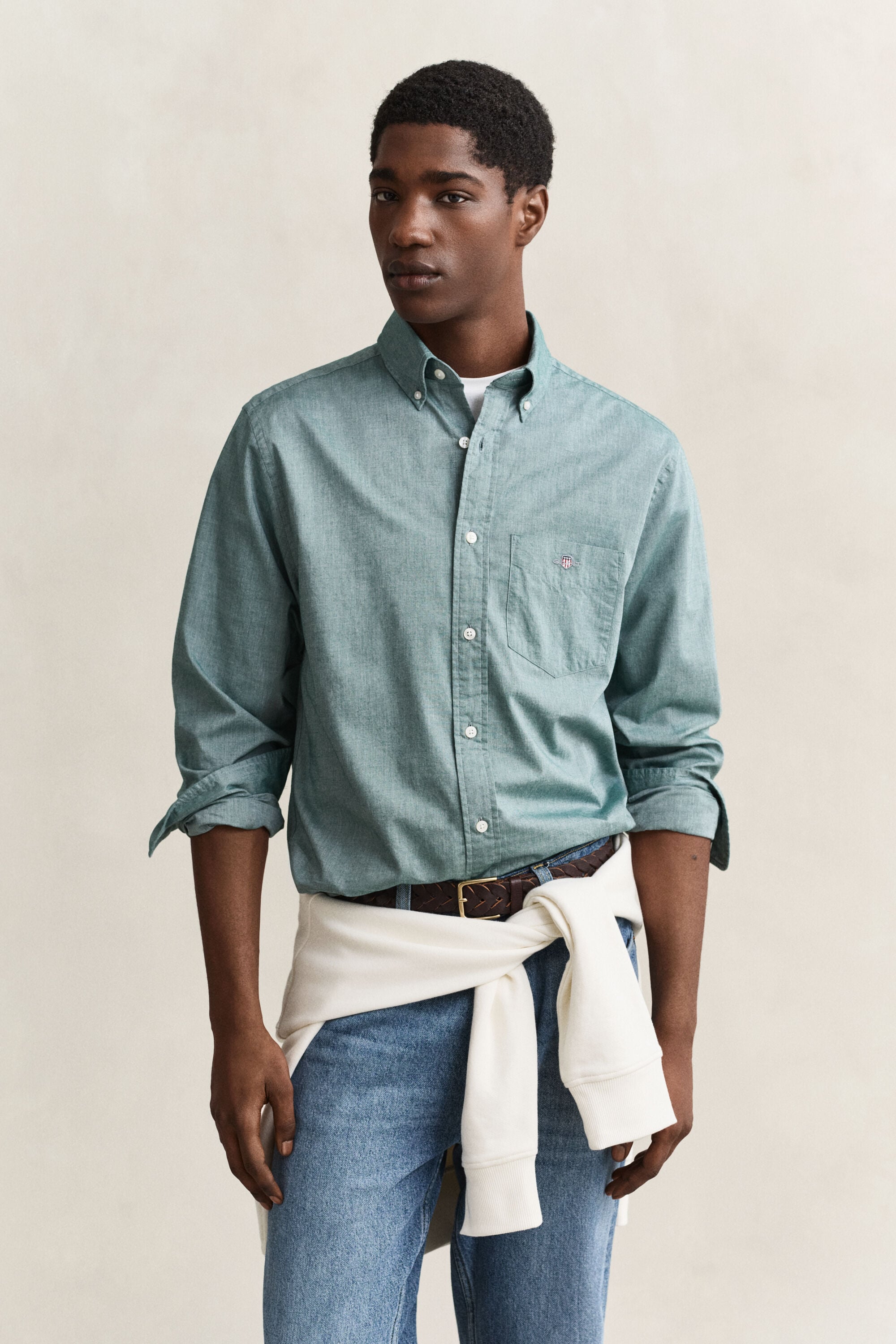 Camisa de popelina Regular Fit clásica