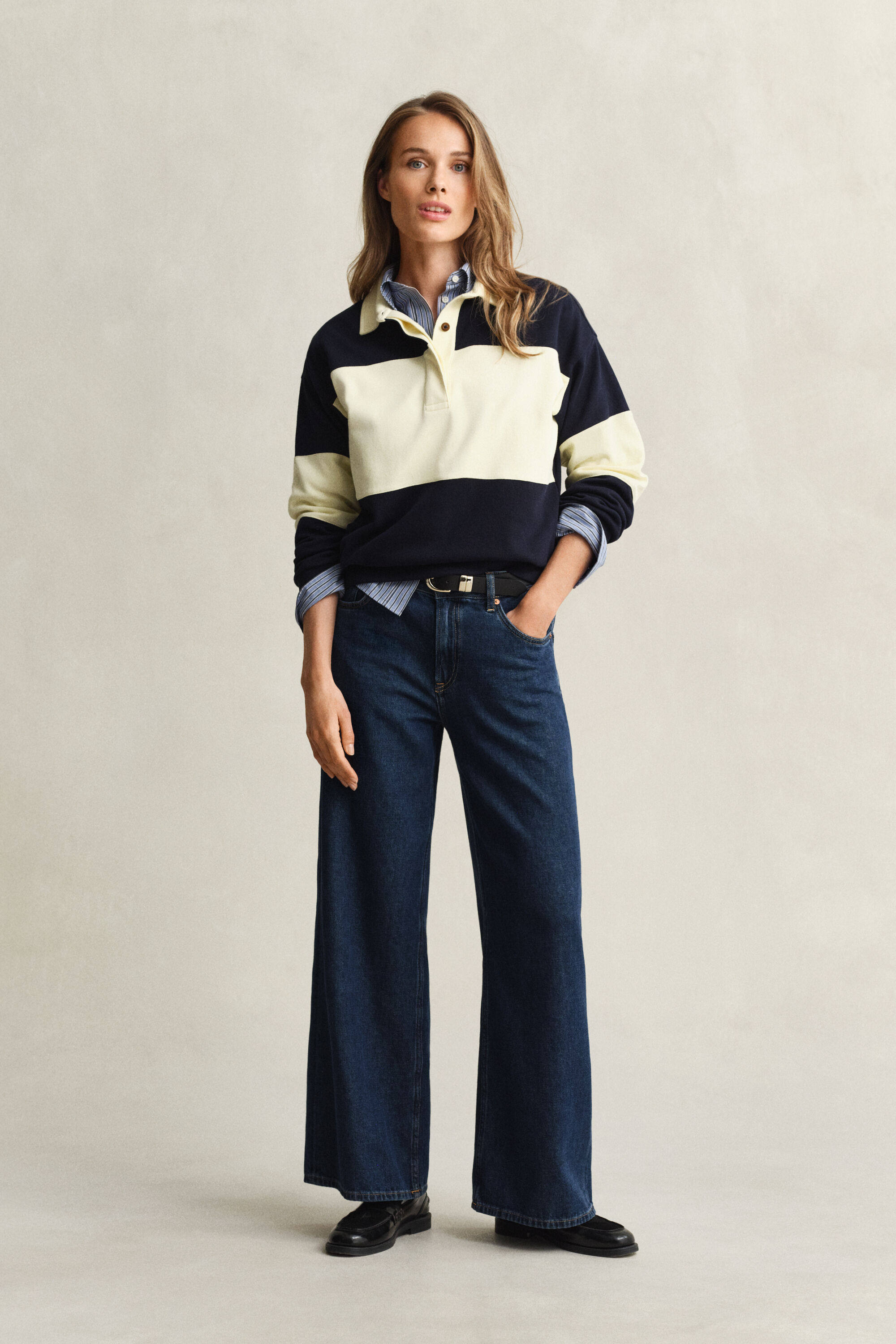 Rugger con bloques de color y textura de piqué