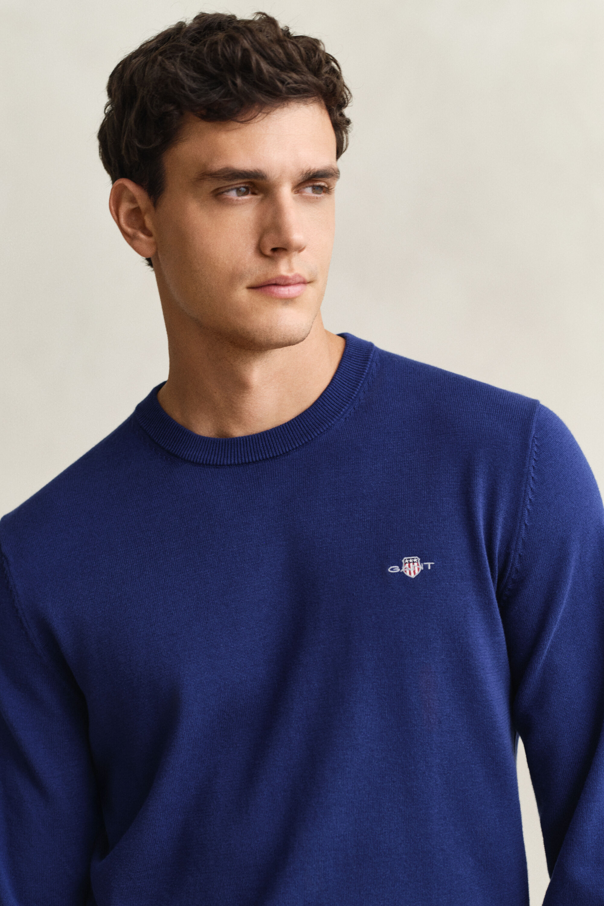 Jersey de algodón con cuello redondo