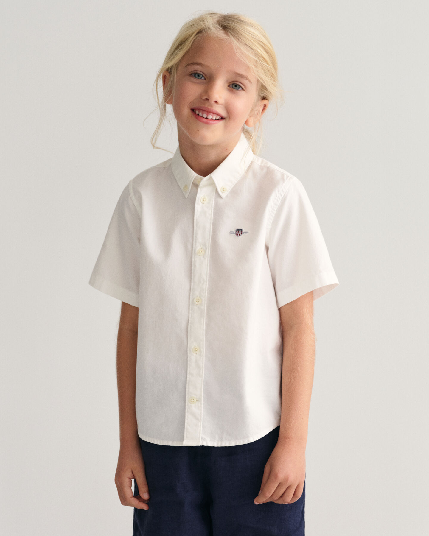 Camisa Oxford de manga corta Kids