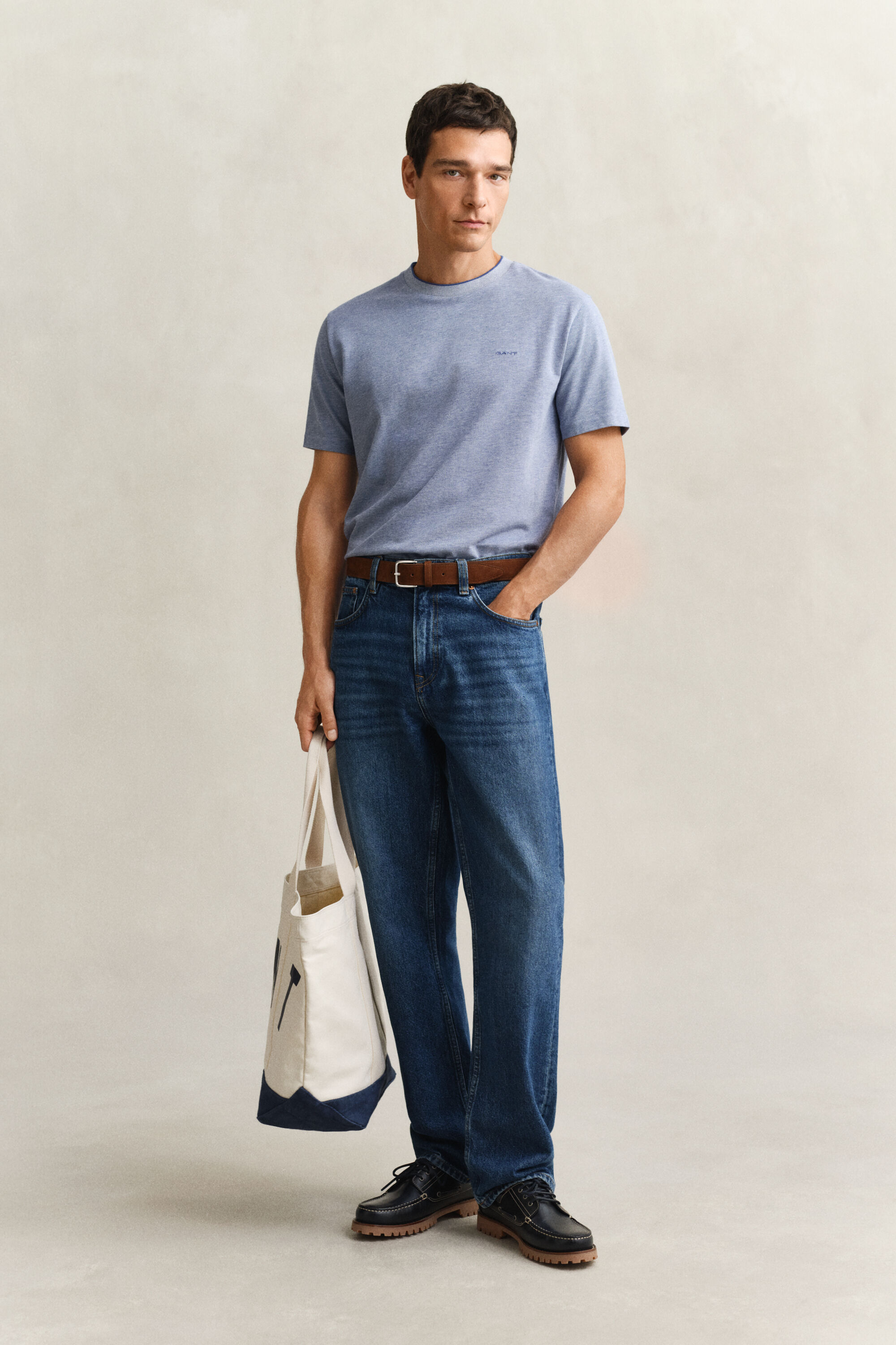 Camiseta de piqué en dos tonos