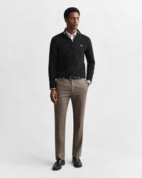 Jersey clásico de algodón con media cremallera