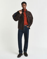 Jersey de lana de oveja muy fina con media cremallera