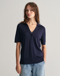 Rugger de manga corta en punto fino