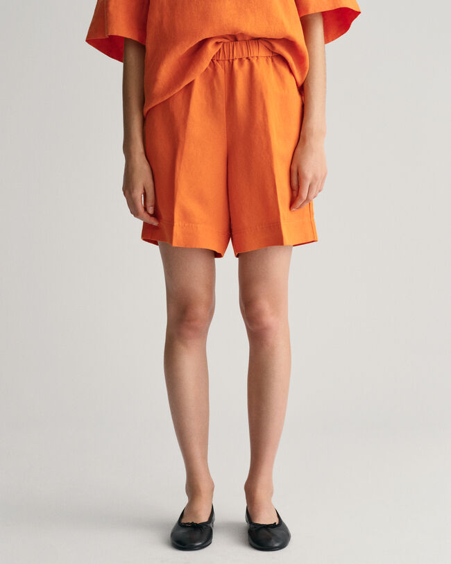 Pantalones cortos Relaxed Fit en mezcla de lino Pull-On