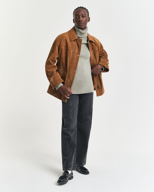 Jersey de cuello de cisne en suave mezcla de lana y cachemir