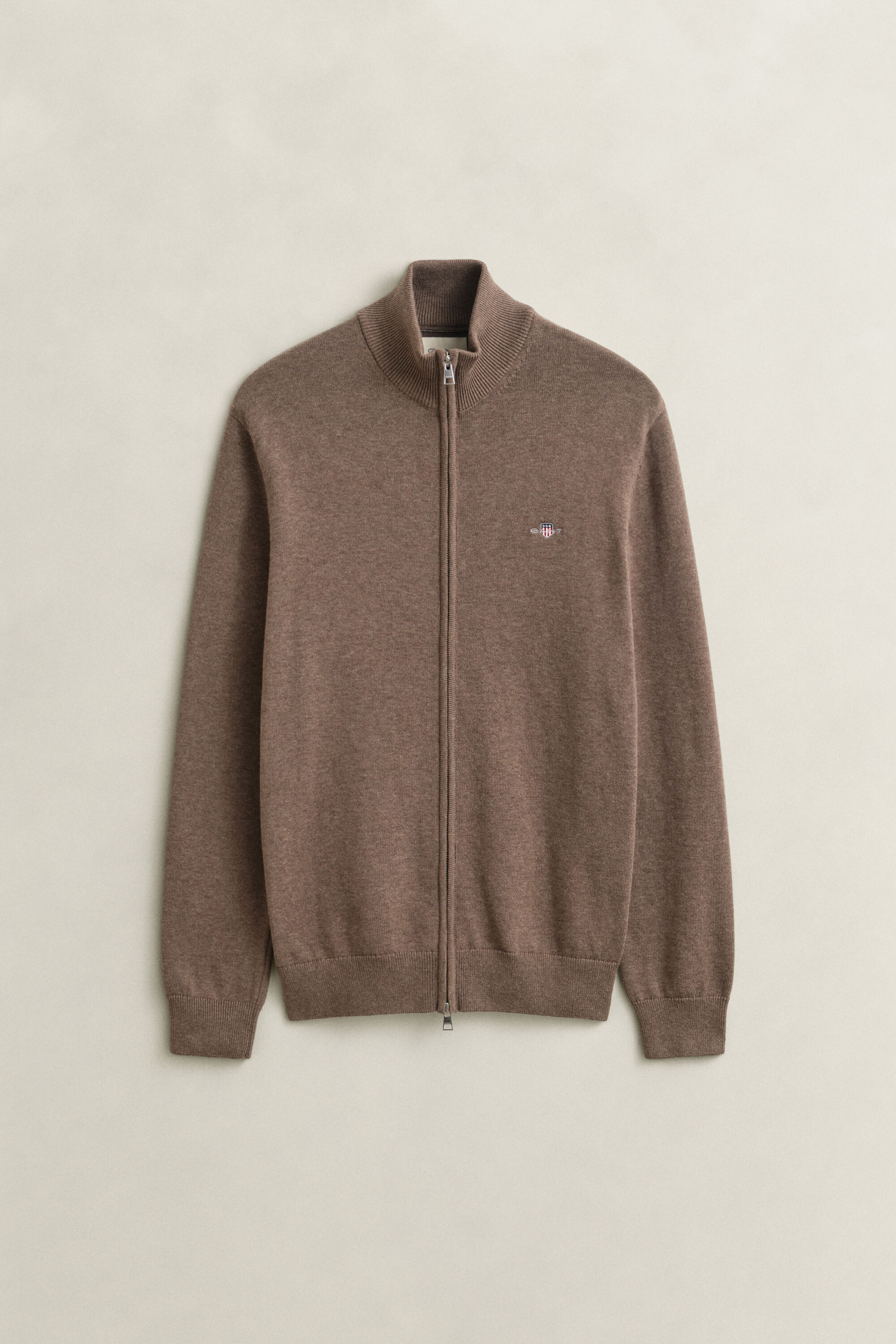 Cárdigan de algodón con cremallera Casual