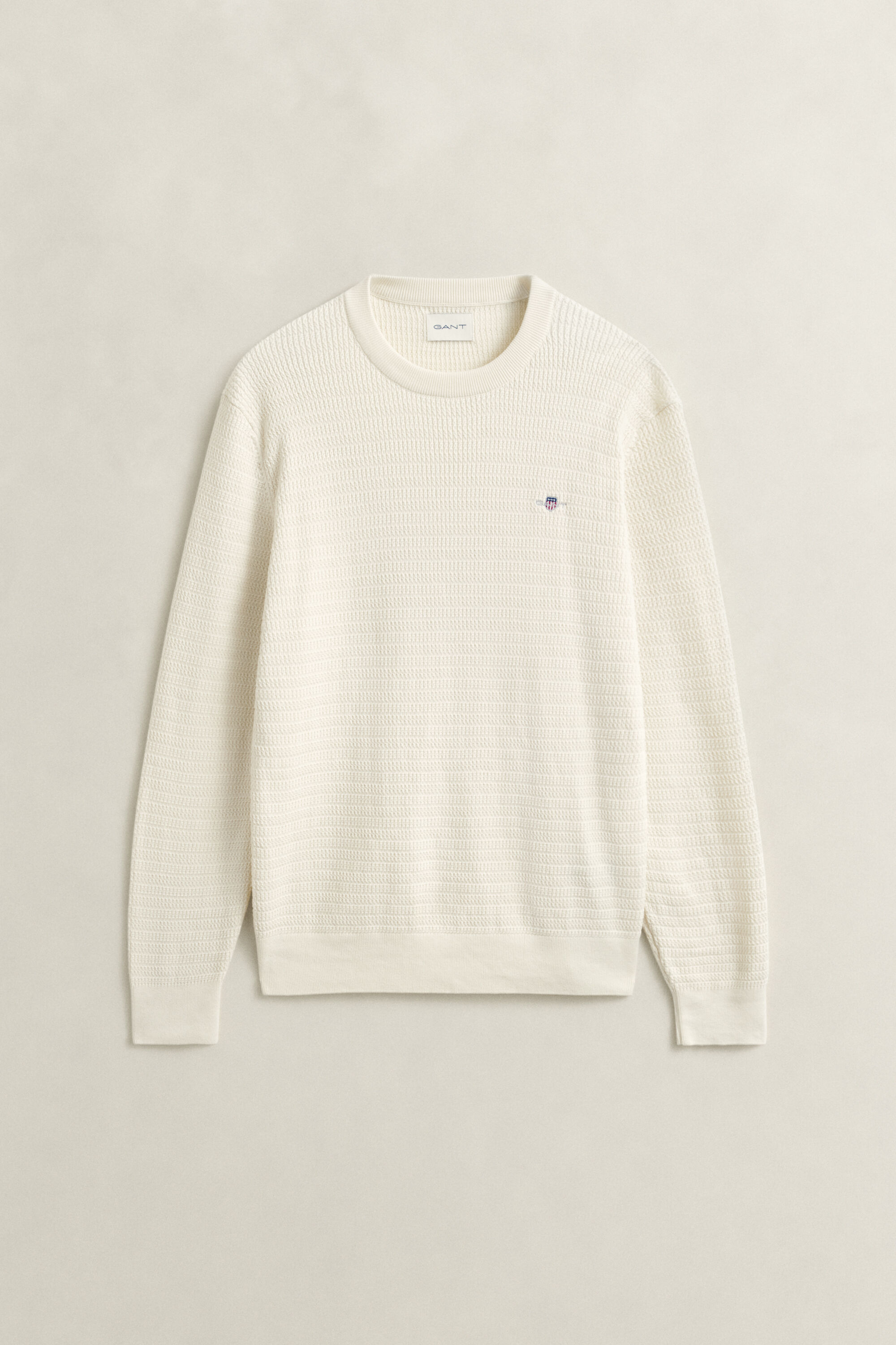 Jersey de cuello redondo y punto de ochos finos