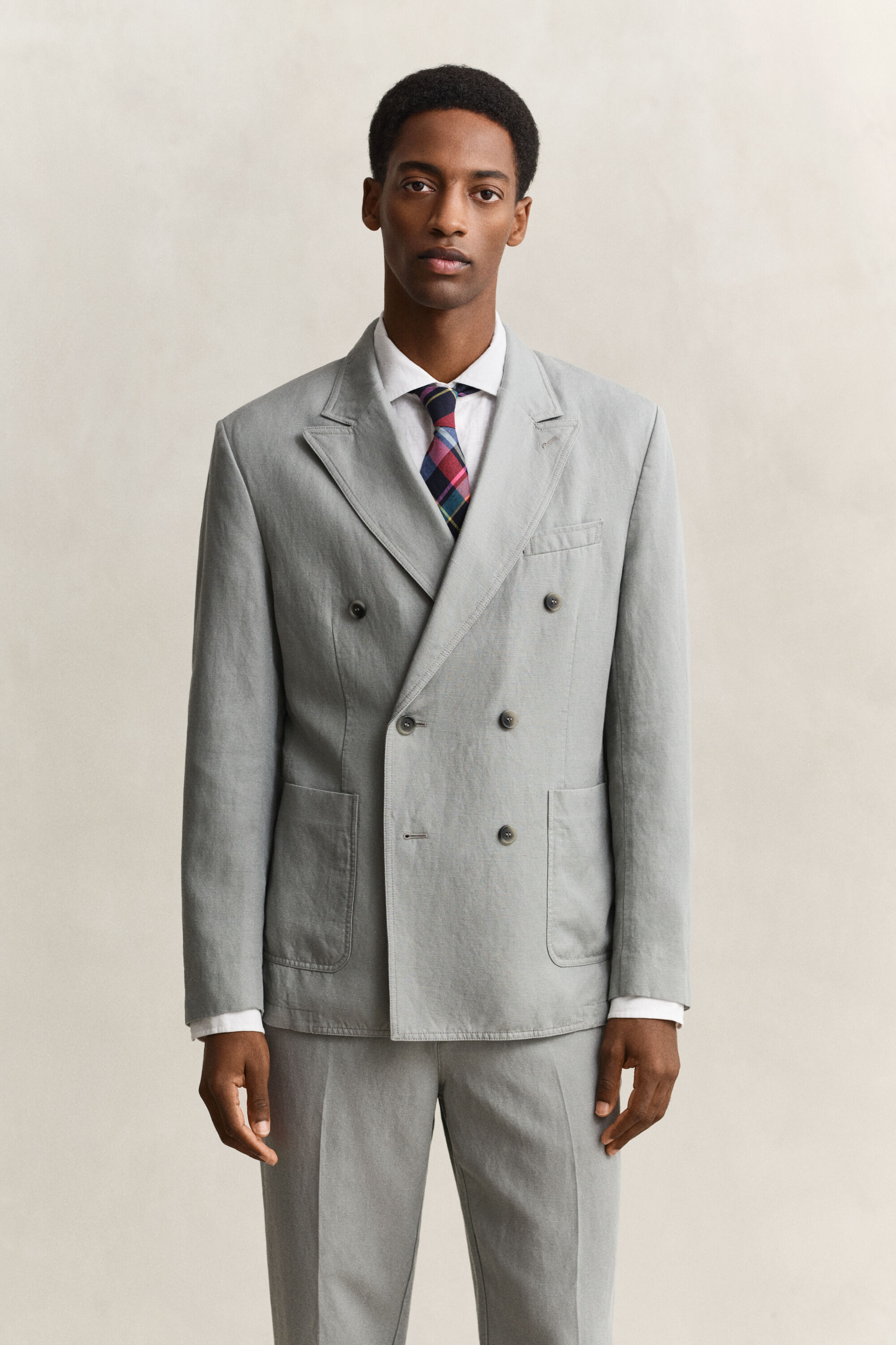 Chaqueta de traje de lyocell y lino