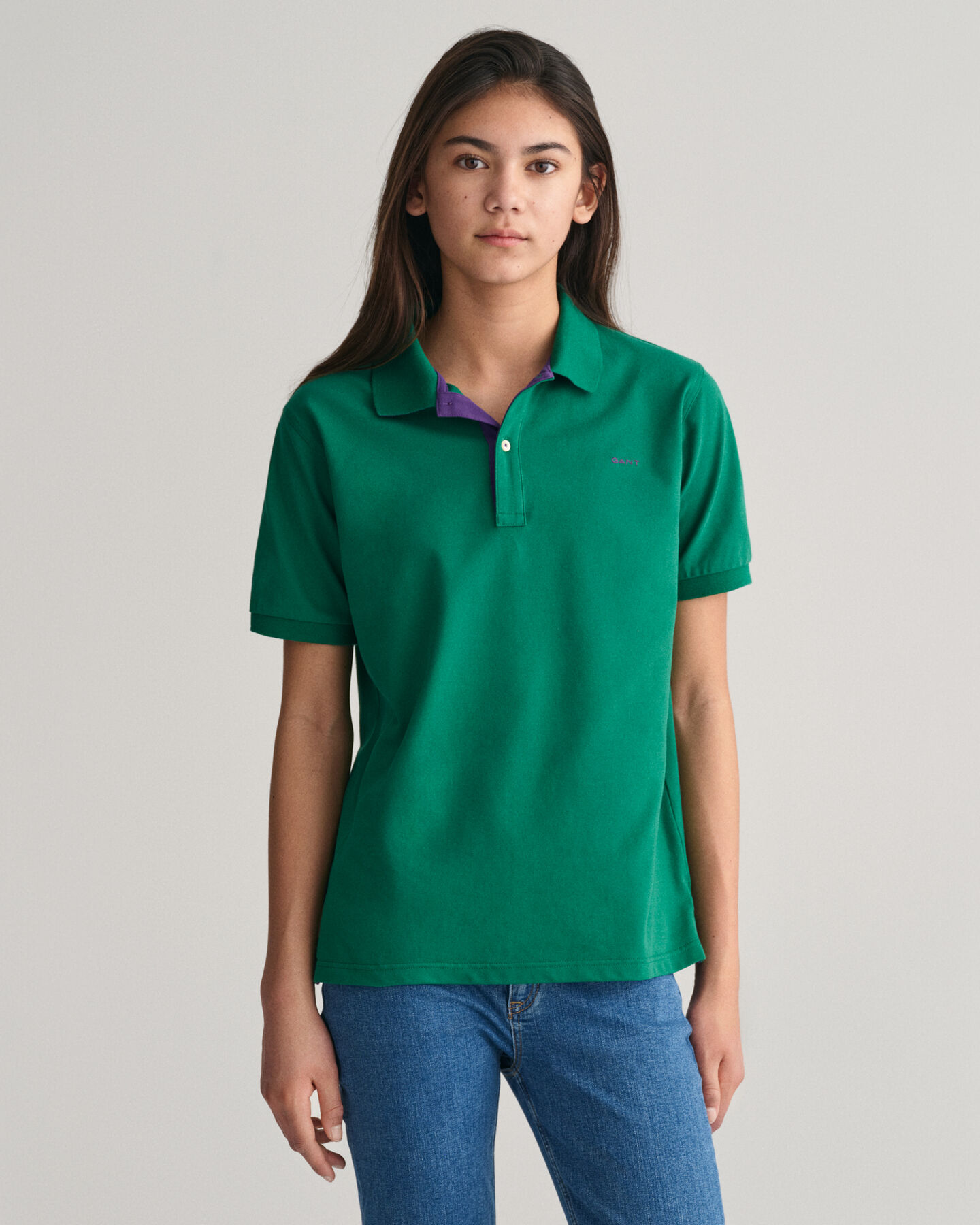 Polo de piqu&eacute; en contraste Teens