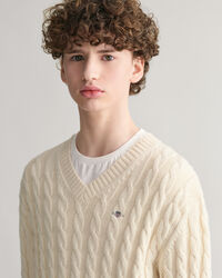 Jersey de cuello de pico y punto de ochos Shield Teens